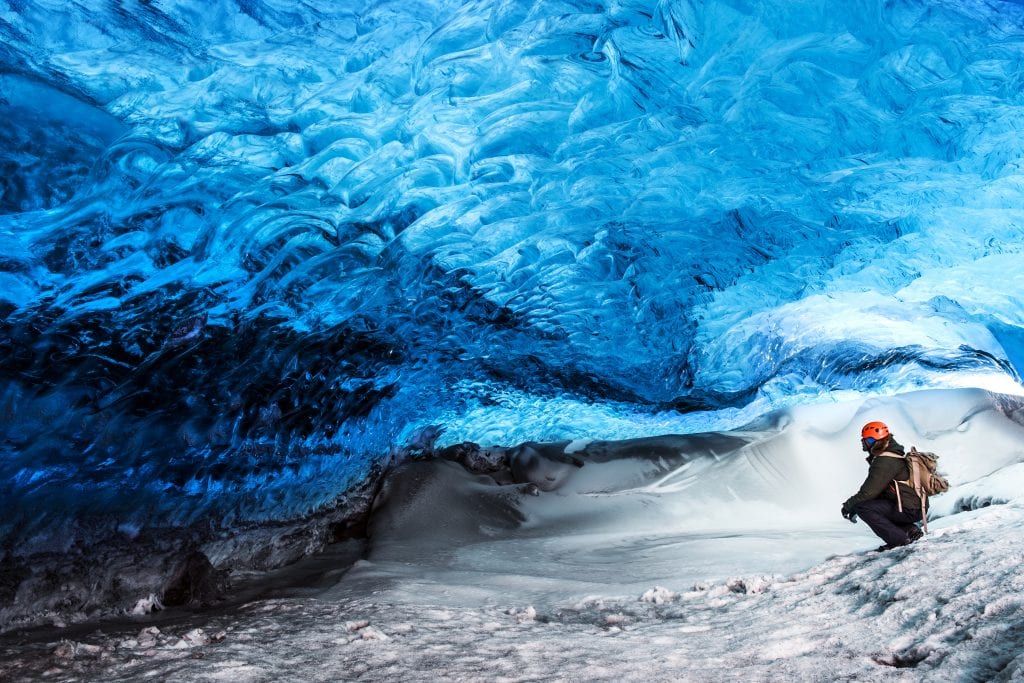 Caves In Iceland Into The Glacier