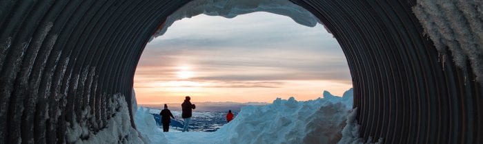 Entrance to Into the Glacier ice cave