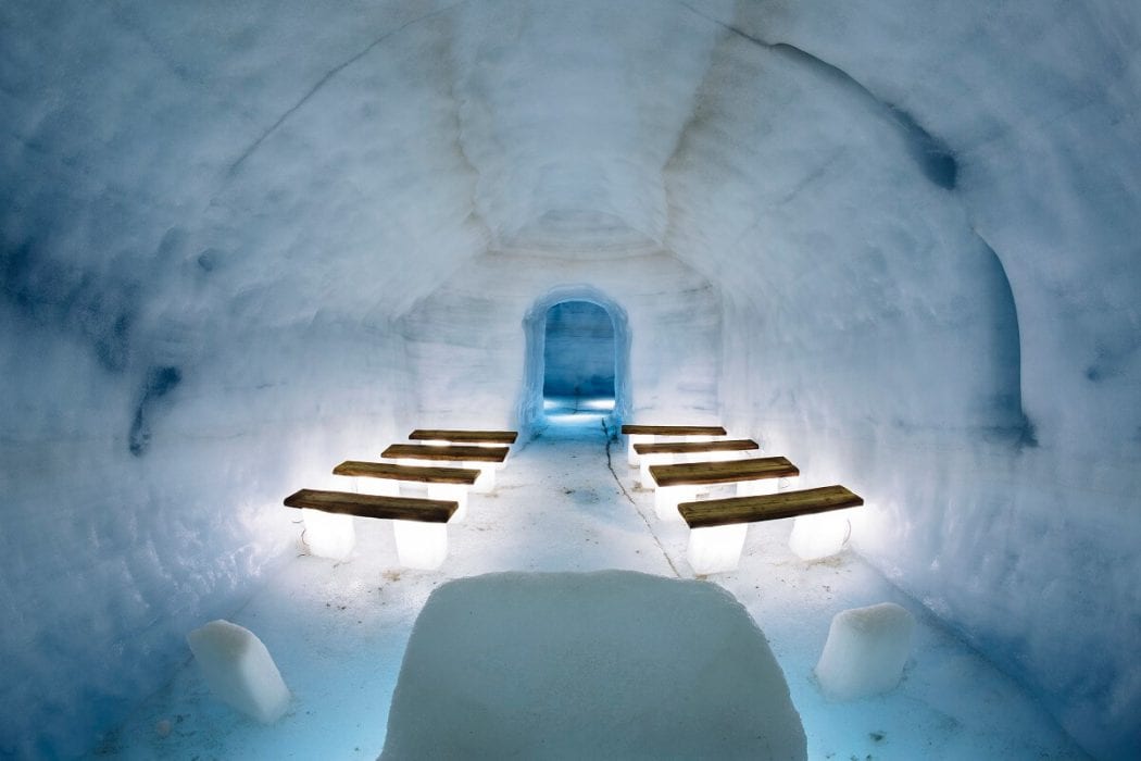 Room in the Into the Glacier ice cave