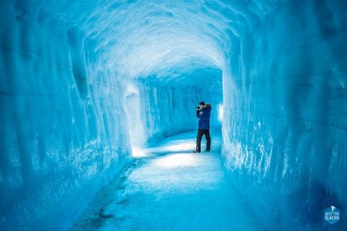 Inside Into the Glacier ice cave